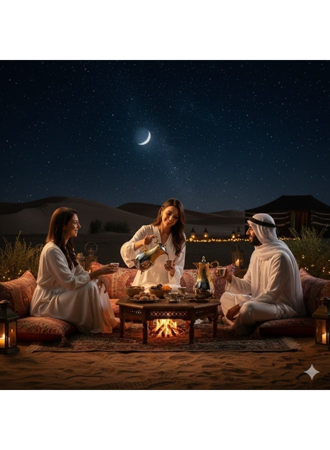 دبي كريستال ترمس قهوة وشاي فاخر مطلي بالذهب والفضة، معزول حرارياً، إبريق قهوة عربي ذهبي، تصميم دلة تقليدي، مقبض مزخرف، قاعدة مرتفعة، غطاء مزخرف. - Image 5